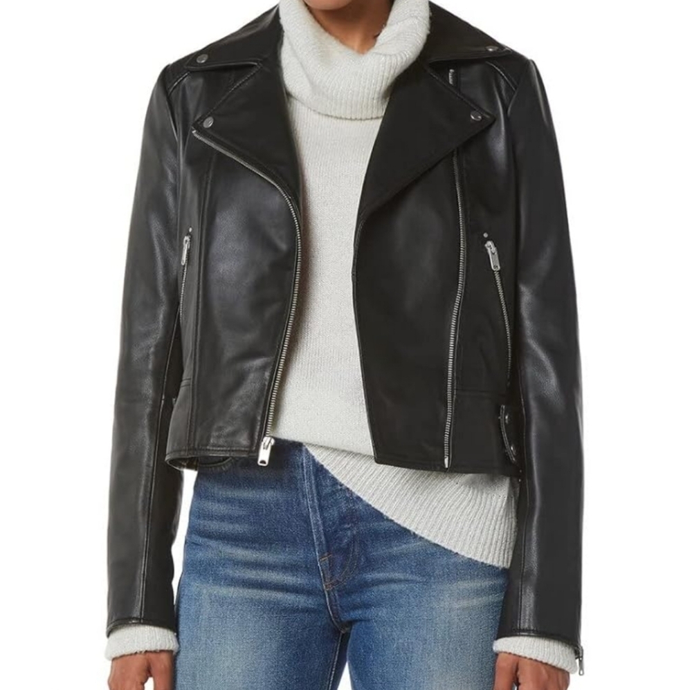 Ashley By 26 International Black Leather Jacket - Picture 1 of 7